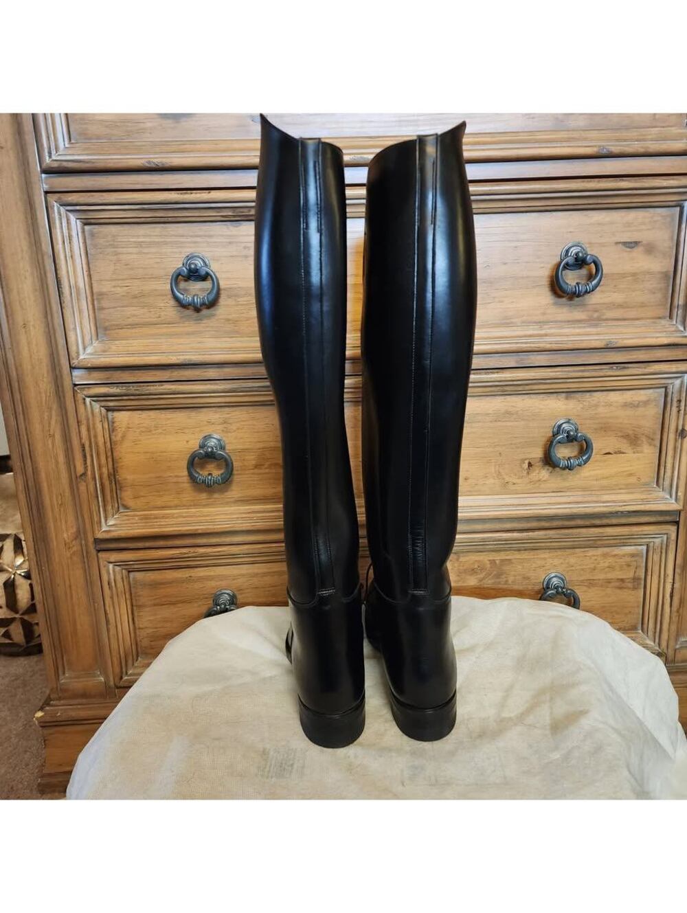 NEW Custom Dehner Blucher Field Boots Black Calfskin Riding Boots 8-8.5 USA - Picture 3 of 9